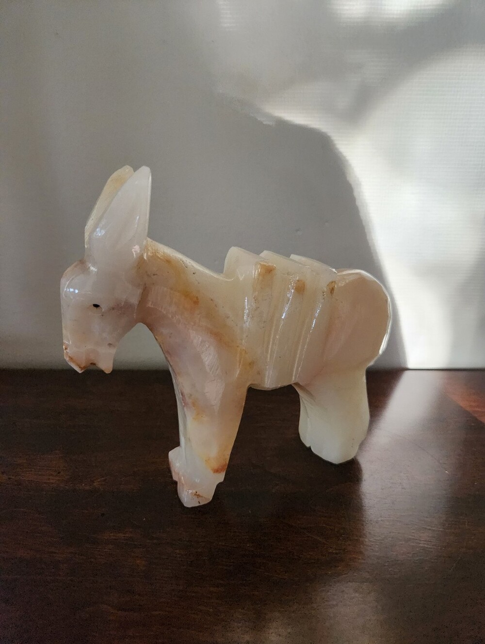 Hand Carved Stone Alabaster Donkey